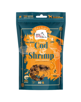 Syta Micha Fish &amp; Seafood &ndash; Kabeljauw &amp; Garnalen Hondensnack, 80g &amp;#xd83d;&amp;#xdc1f;&amp;#xd83e;&amp;#xdd90;