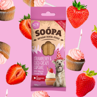 Verjaardagscupcake - Soopa - Dentalstick 