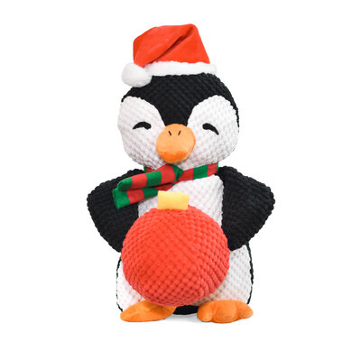 Kerst 2in1 Pinguïn en bal - 38 cm