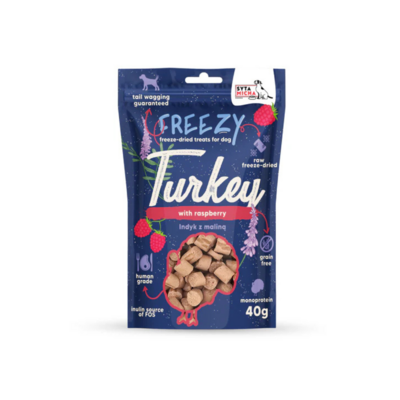 Syta Micha - FREEZY - Gevriesdroogde hondensnacks - Kalkoen met Framboos - 40gr