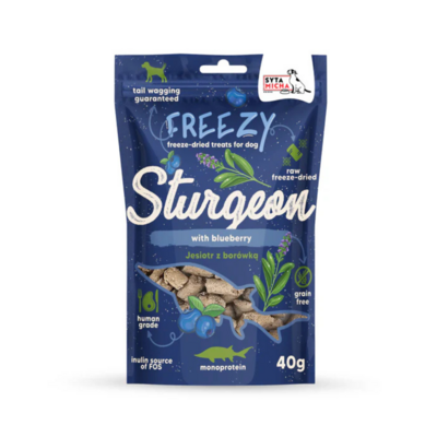 Syta Micha - FREEZY - Gevriesdroogde hondensnacks - Steur met bosbessen - 40gr