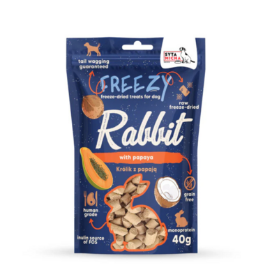 Syta Micha - FREEZY - Gevriesdroogde hondensnacks - Konijn met Papaya - 40gr